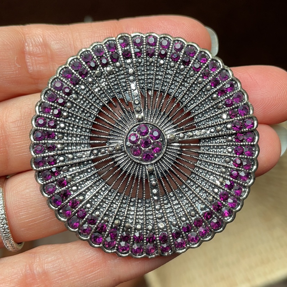 Beautiful purple stone and silver necklace